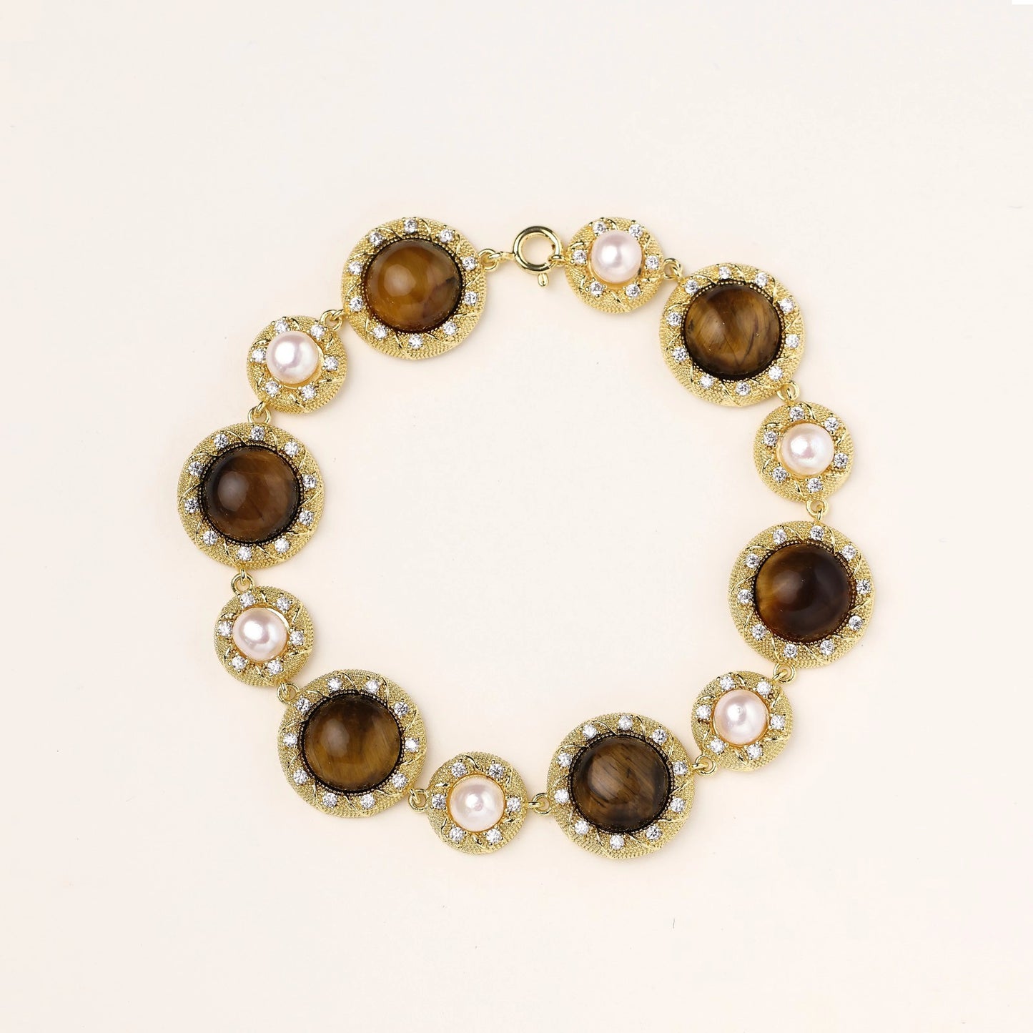Tiger's Eye Pearl Bracelet