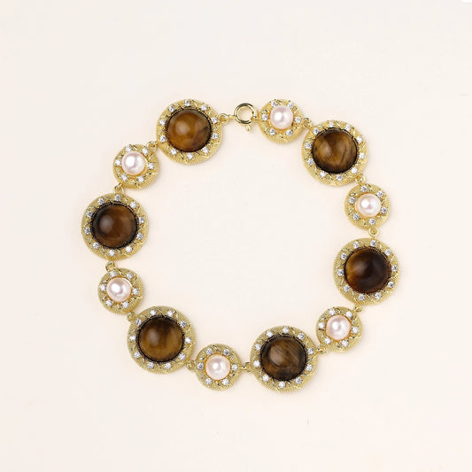 Tiger's Eye Pearl Bracelet