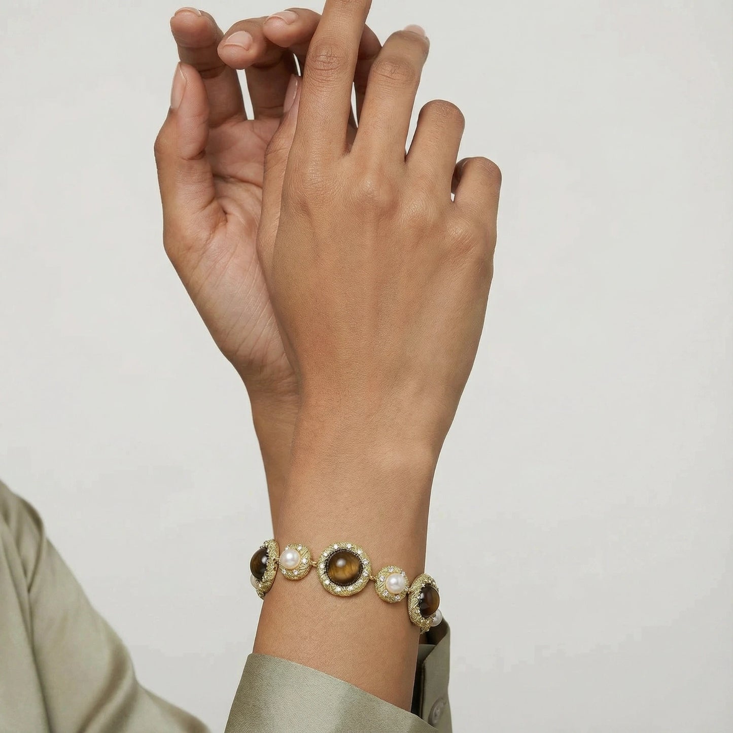 Tiger's Eye Pearl Bracelet