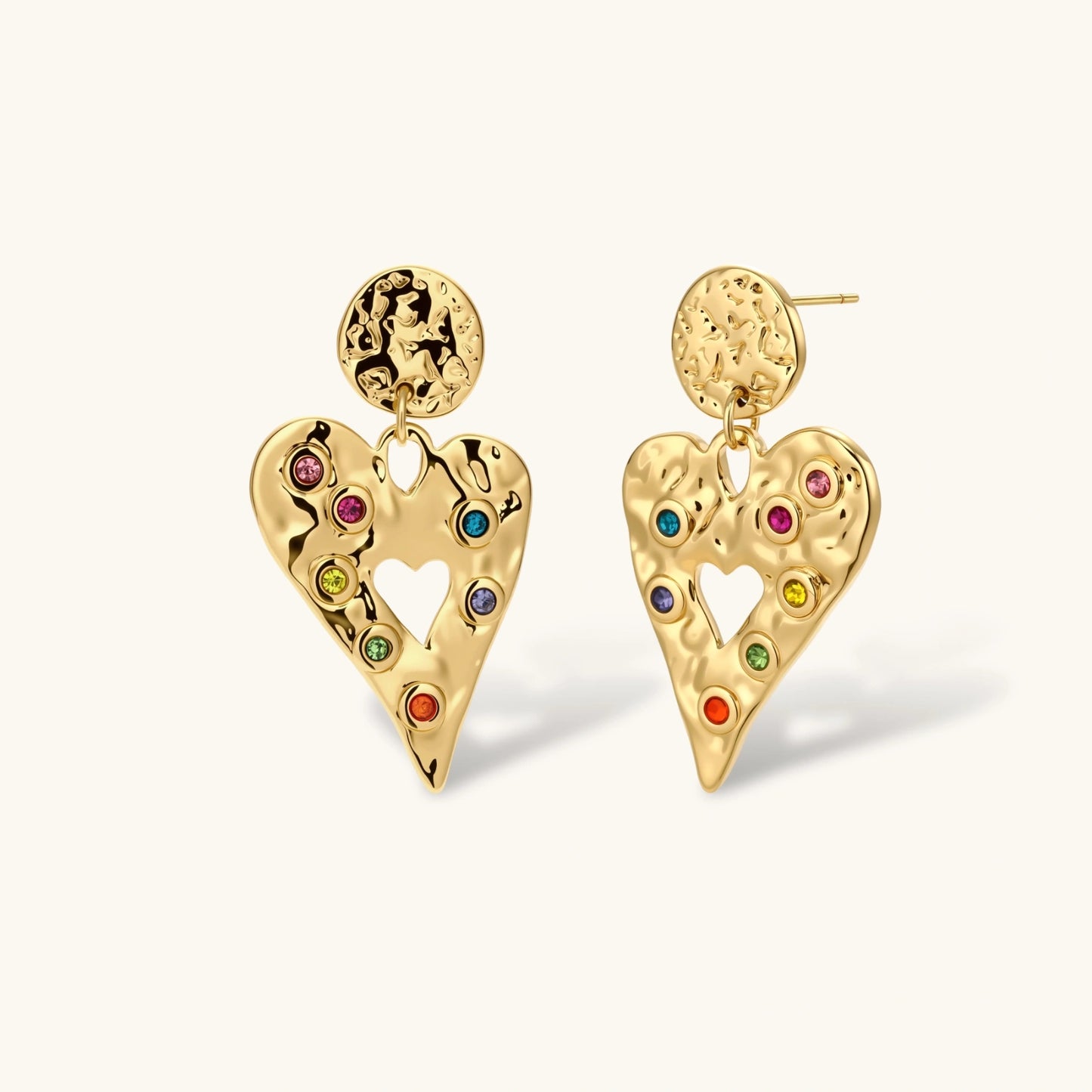 Rainbow Hearts Earrings