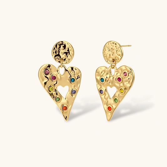 Rainbow Hearts Earrings