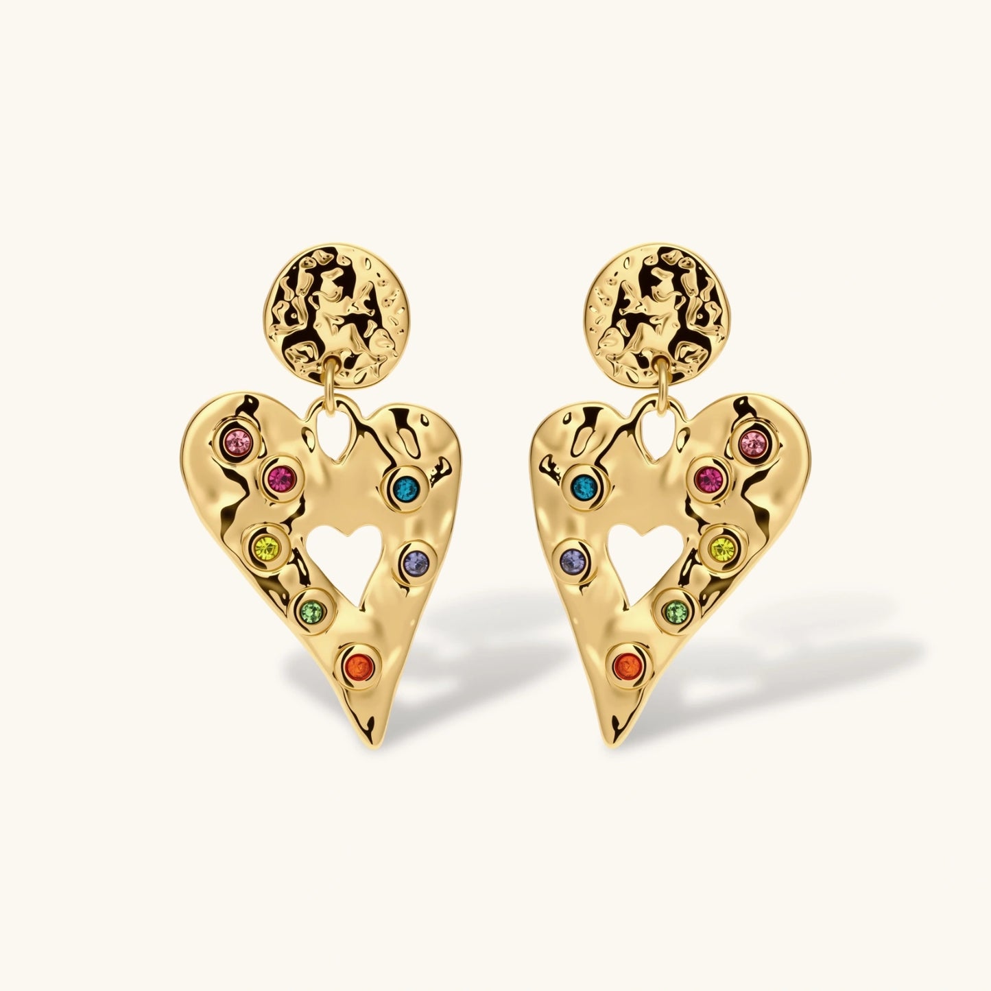 Rainbow Hearts Earrings