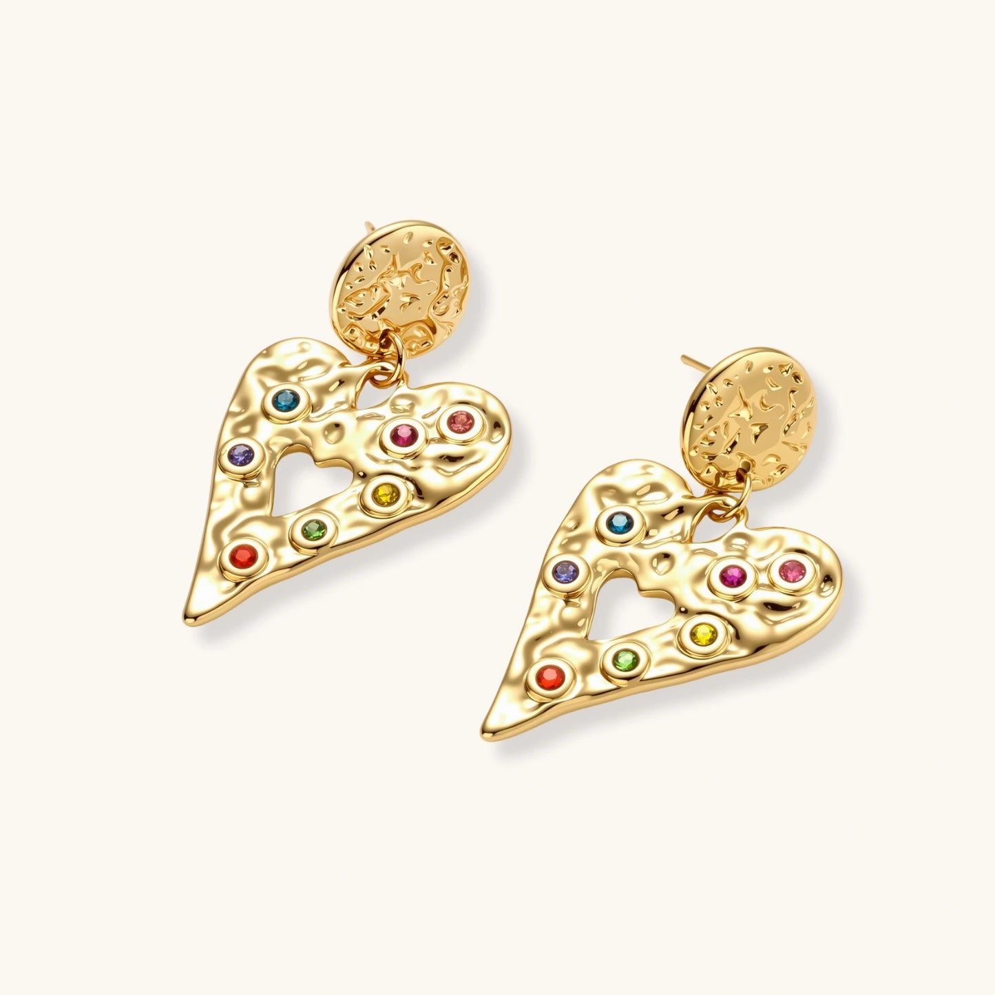 Rainbow Hearts Earrings