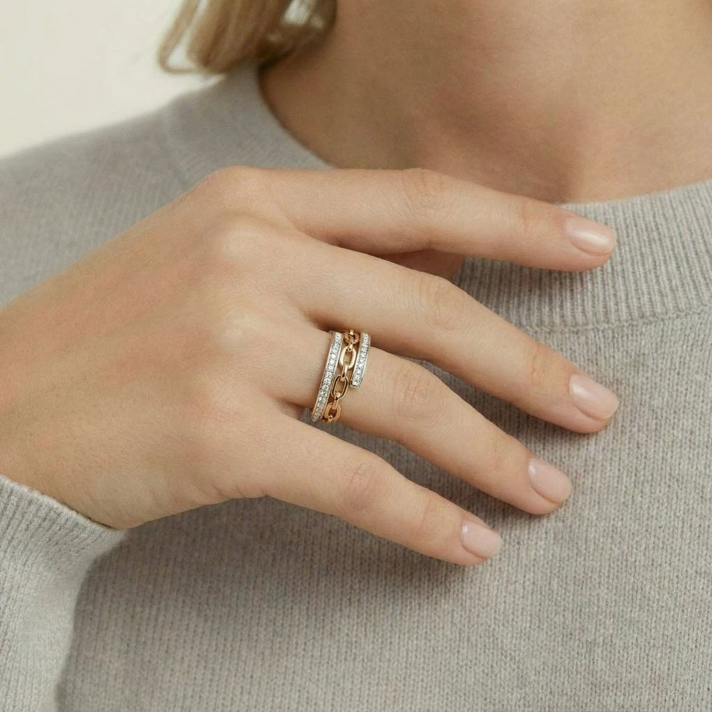 Crystal Link Ring