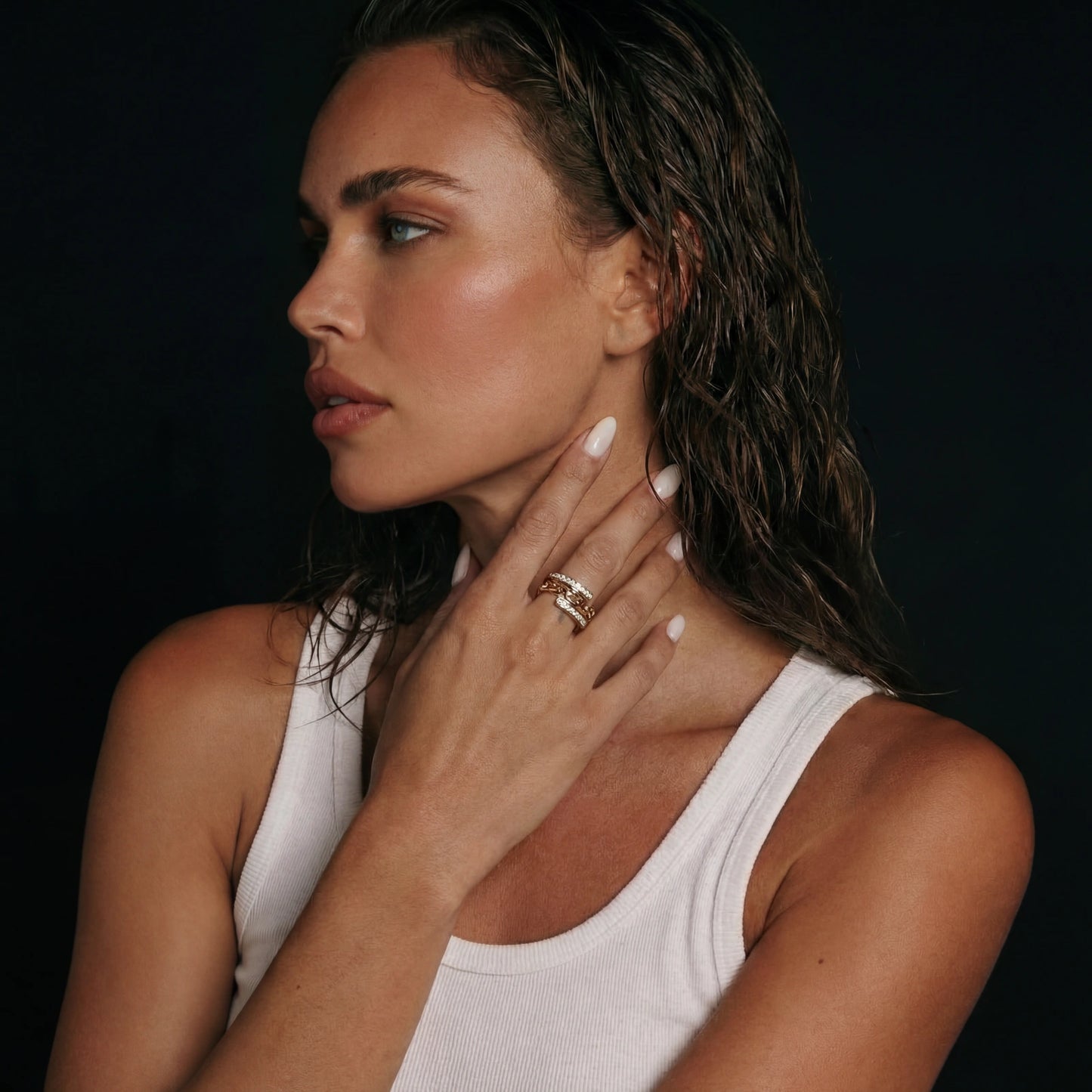 Crystal Link Ring